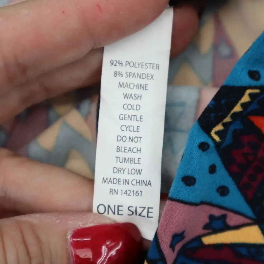 Lularoe Pants Womens One Size Multicolor Aztec Print Casual Pull On Leggings
